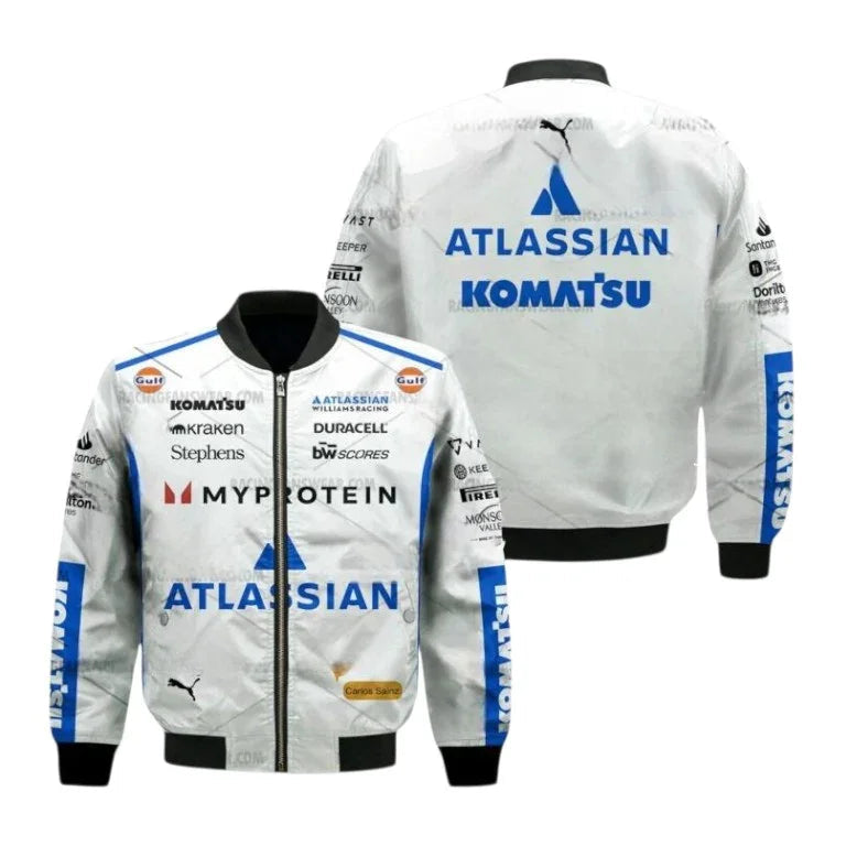 2025 Carlos Sainz Williams F1 Bomber Jacket – #55 Edition - F1 Vintage Racewear